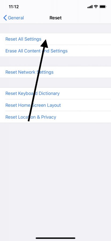 Restablecer todas las configuraciones para las notificaciones de iPhone