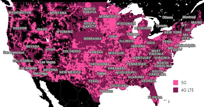 T-Mobile en todo el país 5G 