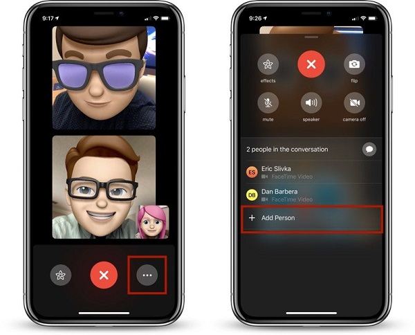 Agregar persona a la llamada grupal FaceTime