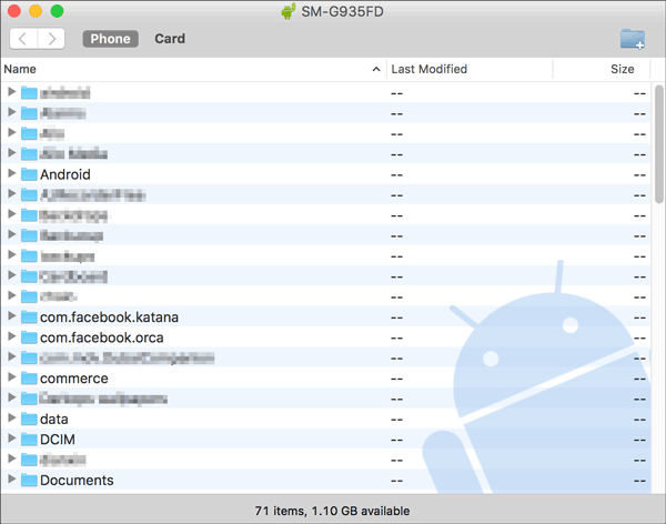 Transferir los archivos Samsung a Mac con la transferencia de archivos de Android