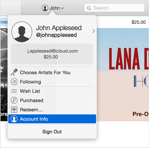 Inicie sesión en iTunes y vuelva a iniciar