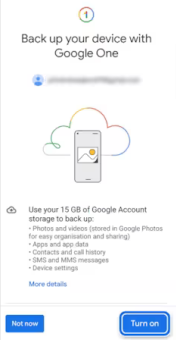 Haga una copia de seguridad de los datos de Samsung con Google One