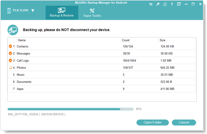 Realice una copia de seguridad del dispositivo Samsung a la computadora