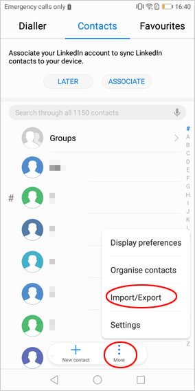 Transfiera los contactos de Android a Gmail