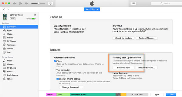 Use iTunes para hacer una copia de seguridad de sus calendarios de iPhone