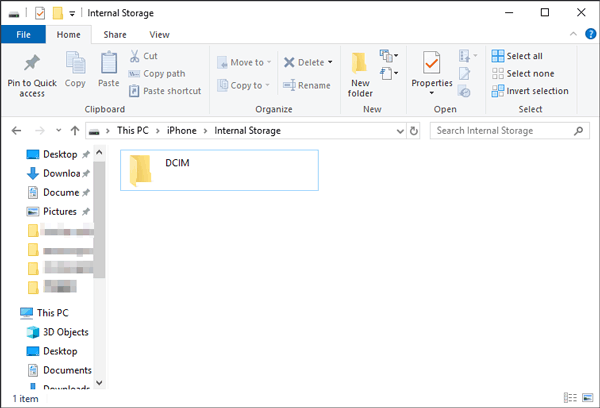 Transferir videos desde iPhone a la unidad flash a través de Windows Explorer