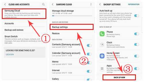 Realice una copia de seguridad del teléfono Samsung a través de Samsung Cloud