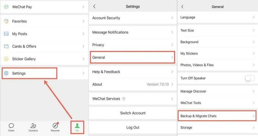 Historia de chat de WeChat de copia de seguridad