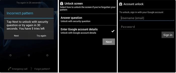 Patrón de desbloqueo universal para Android sin perder datos