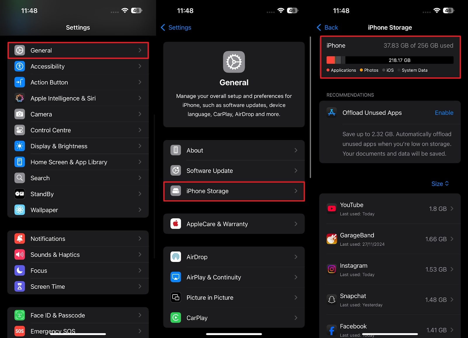 Revise el almacenamiento de su iPhone