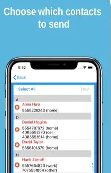 migra contats de Android a iPhone sin SIM a través de la transferencia de contacto inmediato