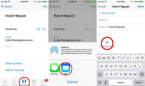 Cómo transferir contactos de iPhone a Android sin computadora por correo electrónico