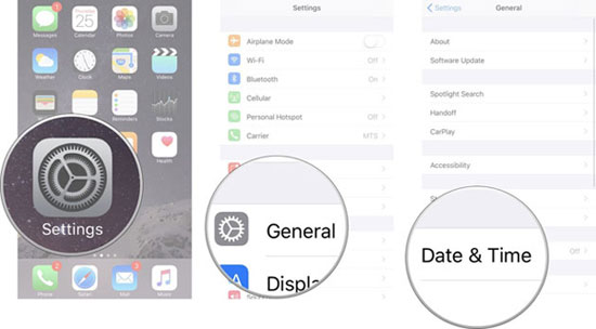 Verifique los datos y la hora en el iPhone