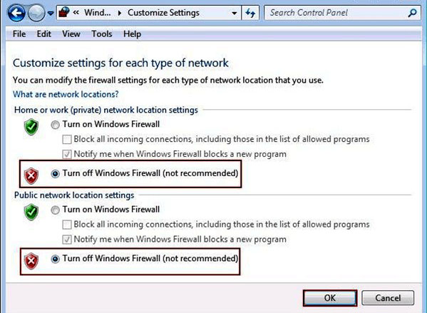Deshabilitar el software de seguridad para corregir el error 9039