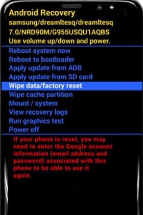 Restablecer Android de fábrica en modo de recuperación