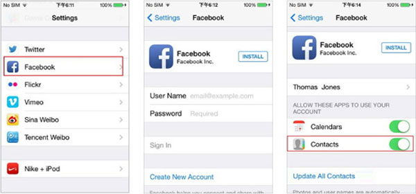 Deshabilitar la sincronización de Facebook
