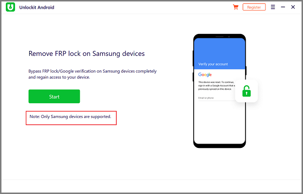 Foneazy Unlockit Android solo elimina Samsung FRP