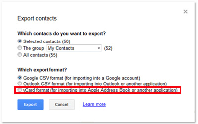 Gmail contactos a VCF 03