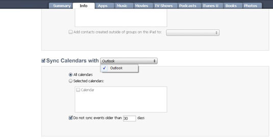 Calendario de Sync Outlook con iPhone a través de iTunes