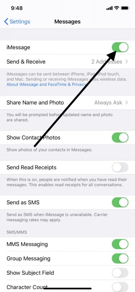 iMessage para el teclado del iPad no funciona