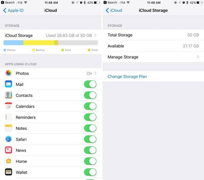 Actualizar el almacenamiento de iCloud