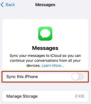 Mensajes Sync iCloud