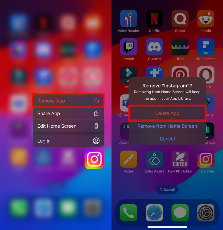 Eliminar la aplicación no deseada
