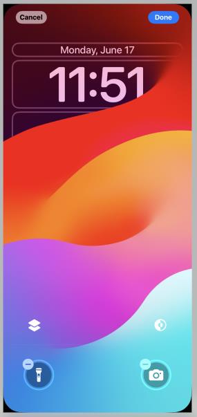 Personalizar la parte inferior de la pantalla de bloqueo