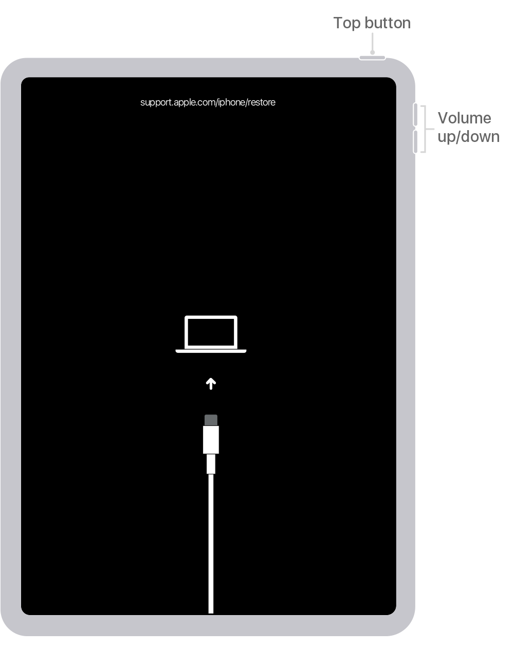 iPad en modo de recuperación