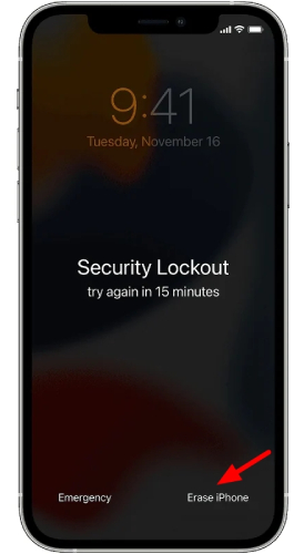 Retire la pantalla de bloqueo del iPhone con la opción Borrar