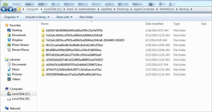 copia de seguridad de la ruta de iTunes en Windows