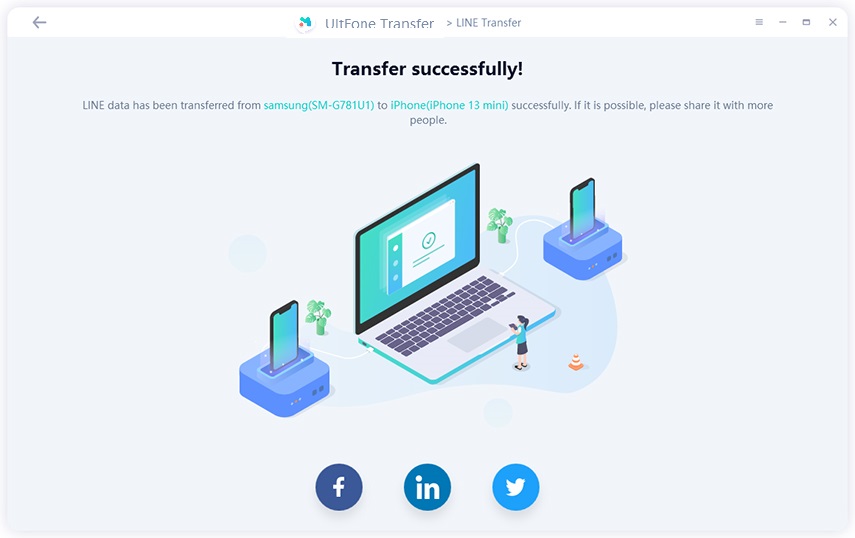 Transferencia de línea terminada