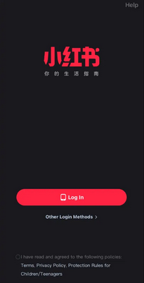 Inicie sesión en la cuenta de Rednote