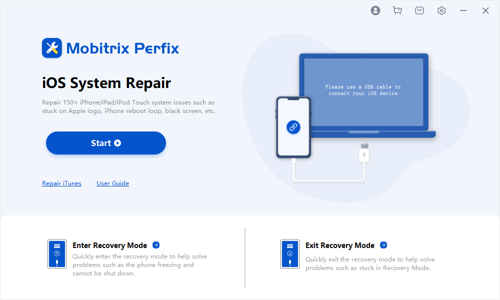Menú principal de Mobitrix Perfix
