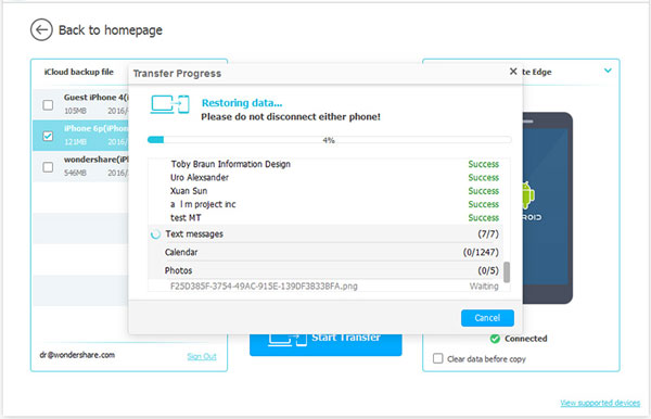Transferir archivos de iCloud a Samsung