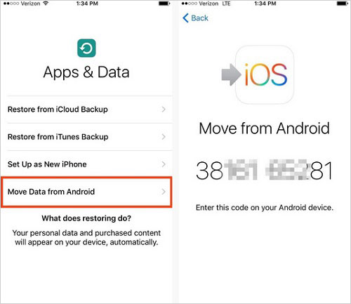 Cómo transferir fotos de Android a iPad a través de Mover a iOS