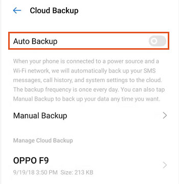 Copia de seguridad de Android antes de desbloquear el gestor de arranque a través de Oppo Cloud
