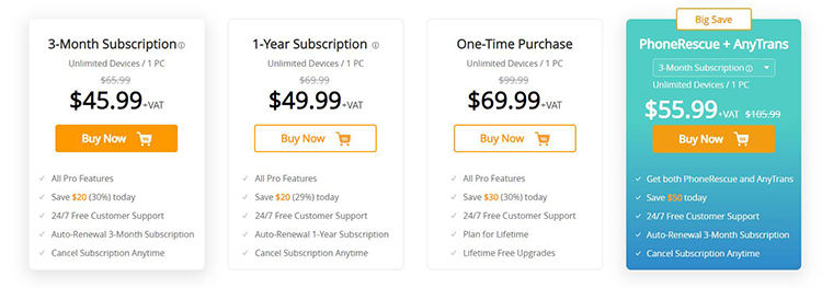 Phonerescue para el precio de iOS