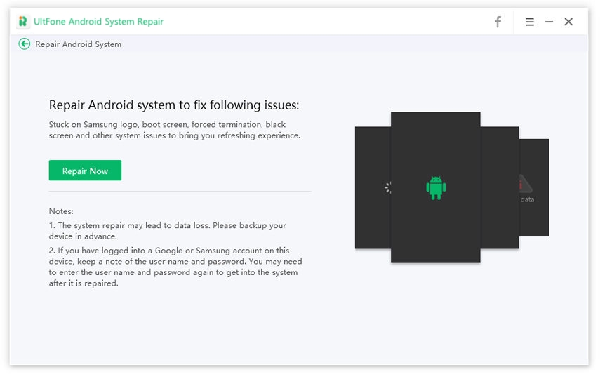 Repare Android a Normal con la reparación del sistema de Android Ultfone