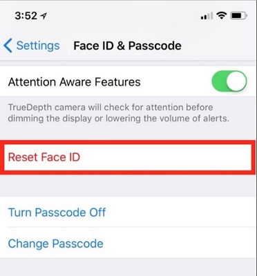Restablecer ID de cara