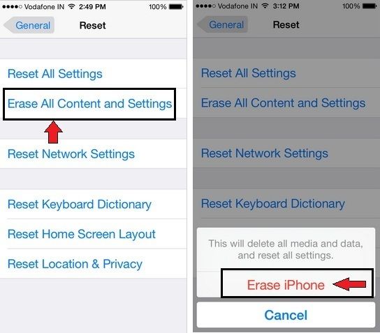 restablecer todas las configuraciones en iPhone