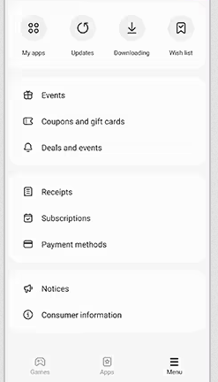 Cómo encontrar aplicaciones eliminadas en Android de Galaxy Store