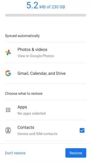 Restaurar la copia de seguridad de Samsung al nuevo teléfono con Google One