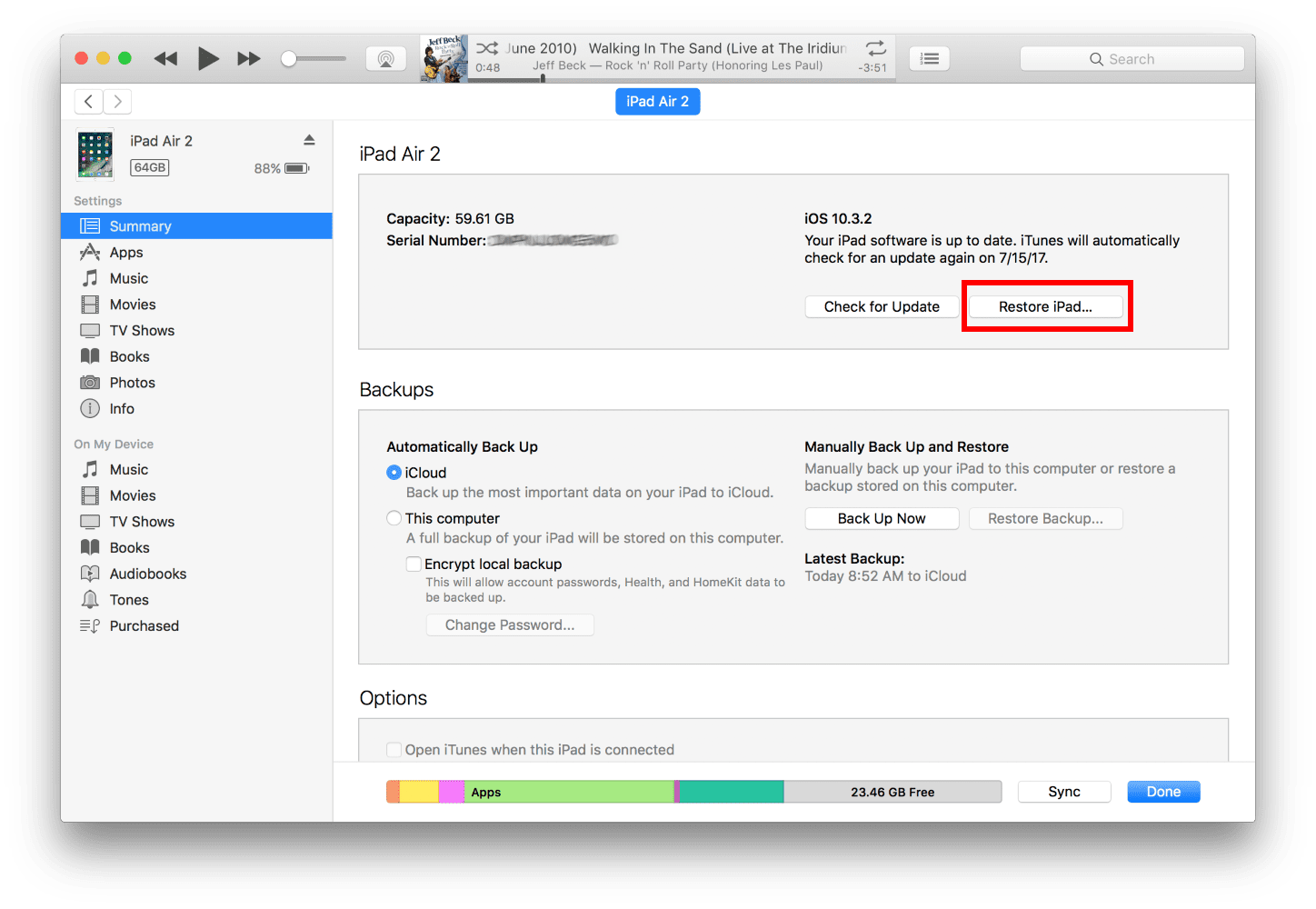 Cómo reiniciar el ipad