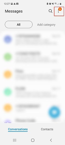 Recupere el mensaje eliminado Samsung Recycle Bin 1