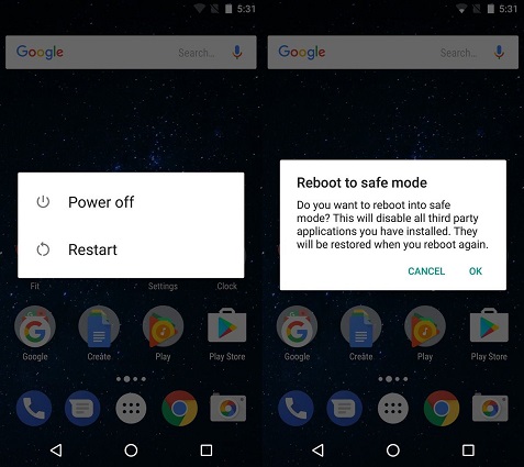 reiniciar Android en modo seguro