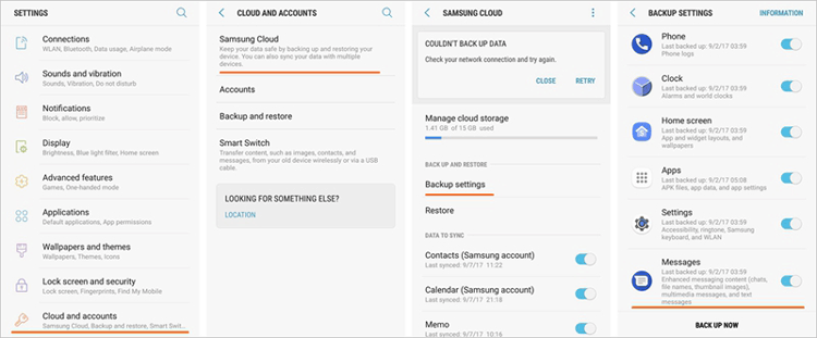 Recuperación de memo de Android a través de Samsung Cloud