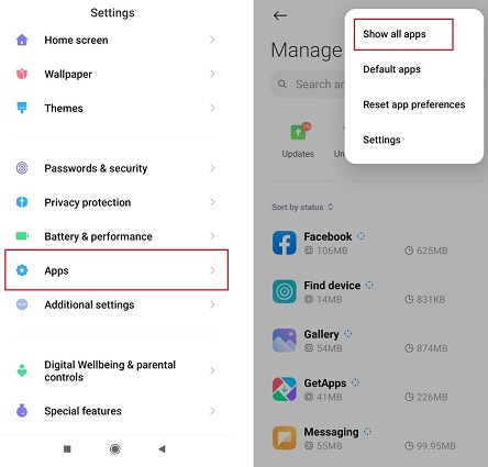 Mostrar todas las aplicaciones en Android