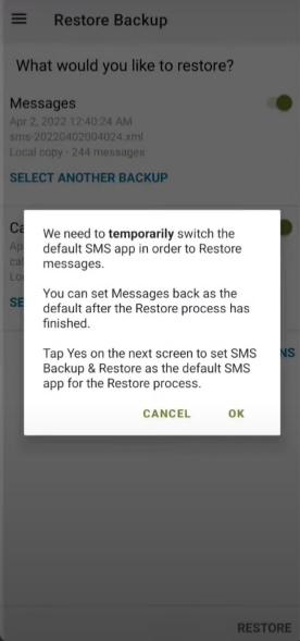 Copia de seguridad y restauración de SMS 2