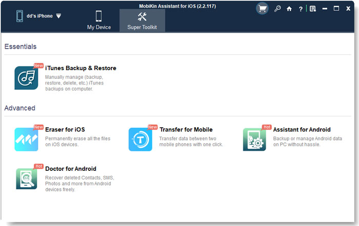 Elija la copia de seguridad y restauración de iTunes